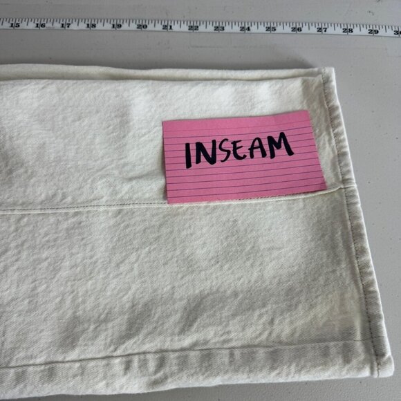 Abercrombie & Fitch Curve Love Mid Rise Baggy Jean Cream Plus Size 34 18 - Picture 11 of 14